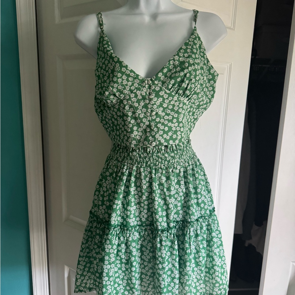 Princess Polly Green and White Skirt Set